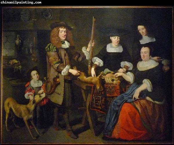 unknow artist Retour de chasse. Portrait d'une famille strasbourgeoise