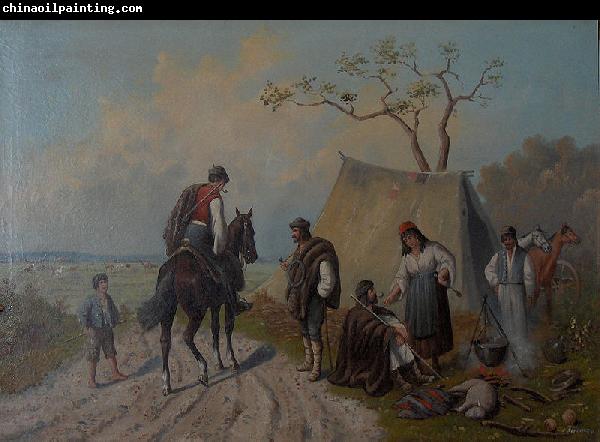 unknow artist Encampment of horse keepers