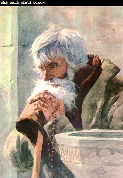 unknow artist Praying old man.