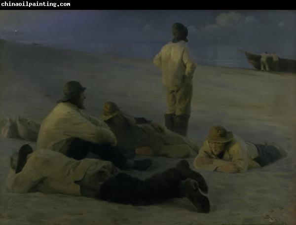 unknow artist Fishermen on Skagen Beach