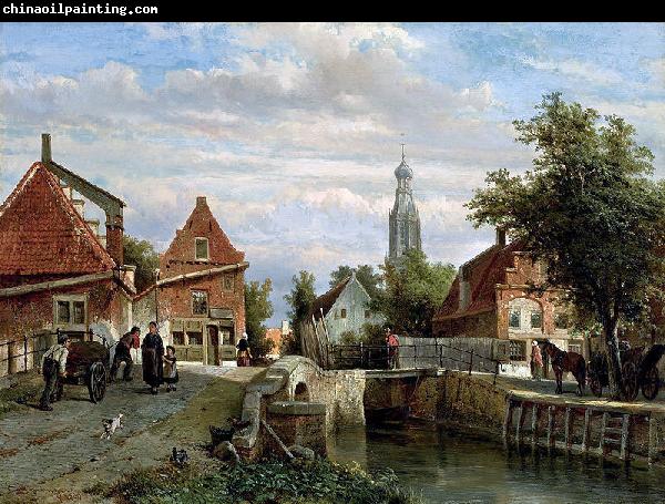 unknow artist A view of the Staal Everspijp and the Grote Kerk in summer, Enkhuizen