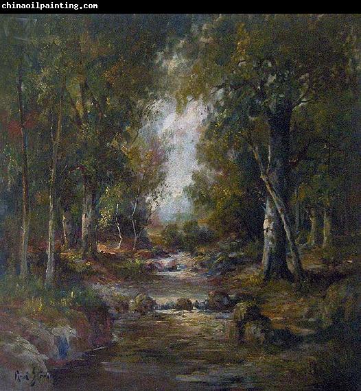 unknow artist River in a forest