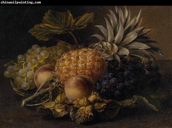 unknow artist Fruits and hazelnuts in a basket