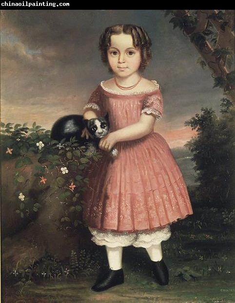 unknow artist Portrait of a Child Holding a Cat