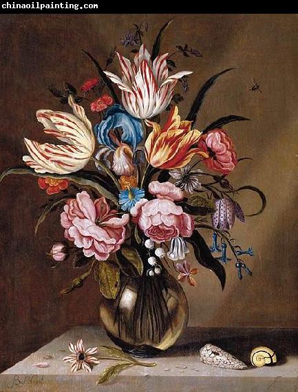 Abraham Bosschaert Flowers in a Glass Vase