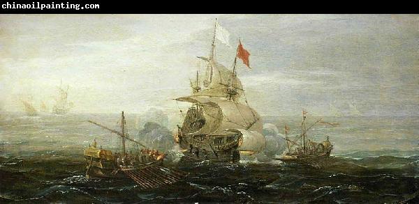 Aert Anthonisz A French Ship and Barbary Pirates