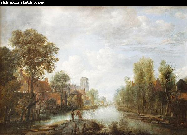 Aert van der Neer Landscape with waterway