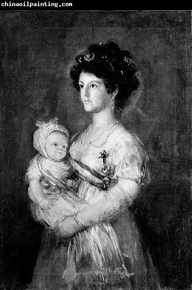 After Francisco de Goya Queen of Etruria and her son Charles of Parma