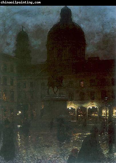 Aleksander Gierymski Wittelsbacher Square during the night.