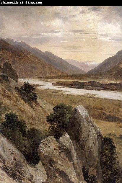 Alexandre Calame Mountainous Riverscape