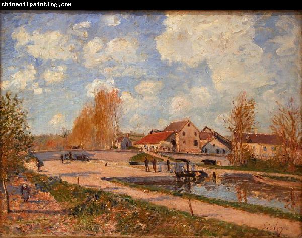 Alfred Sisley The Bourgogne Lock at Moret Spring