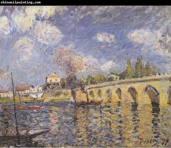 Alfred Sisley River-steamboat and bridge