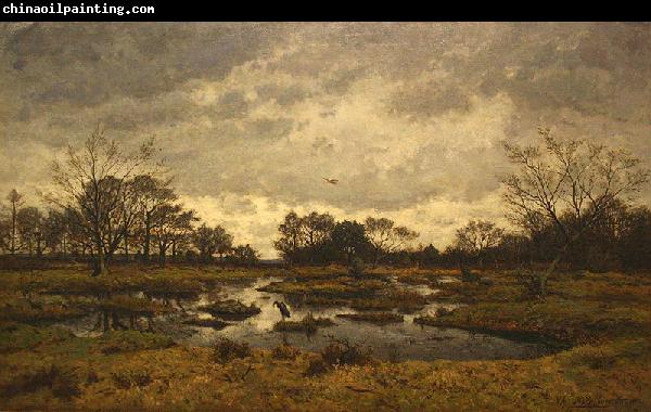 Alphonse Asselbergs Un jour de mars a la mare aux fees. Fontainebleau 1876 - Maartse dag aan de feeenplas