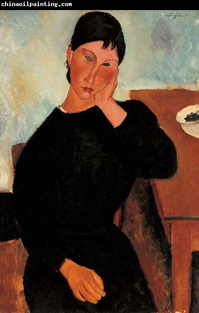 Amedeo Modigliani Elvira Resting at a Table