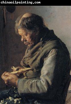 Anna Ancher Fisherman Lars Gaihede carving a stick