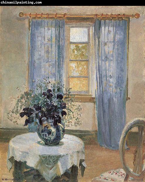 Anna Ancher Blue Clematis in the Artist's Studio