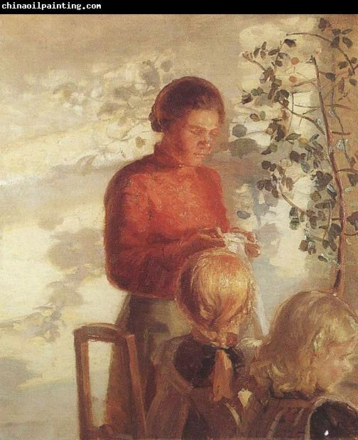 Anna Ancher Two Girls have Sewing Lesson