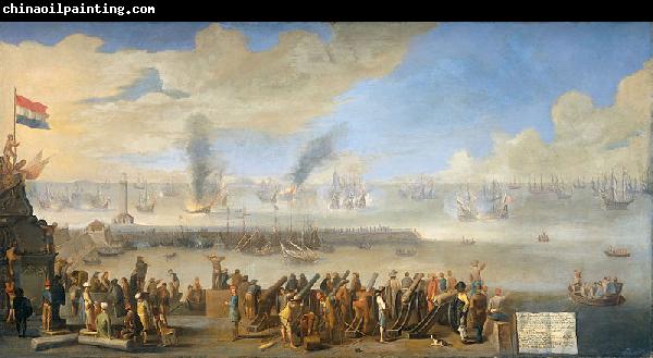 Anonymous The naval battle near Livorno, 14 March 1653: incident of the first Anglo-Dutch War.