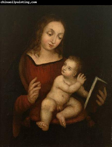 Anonymous Virgin Mary, reading, with the Child