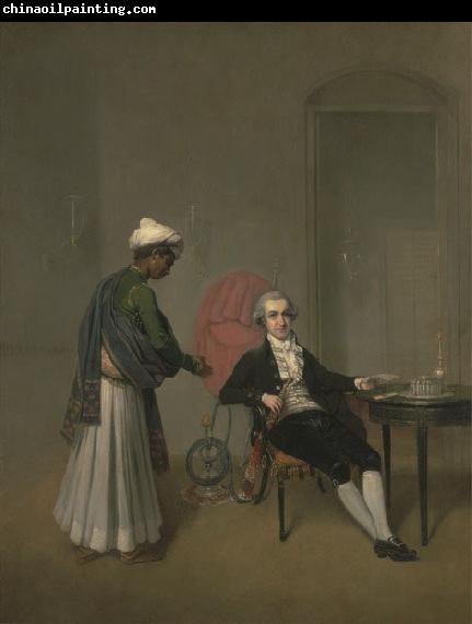 Arthur William Devis Portrait of a Gentleman, Possibly William Hickey, and an Indian Servant