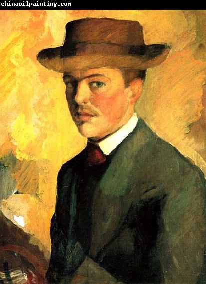 August Macke Selbstportrat mit Hut