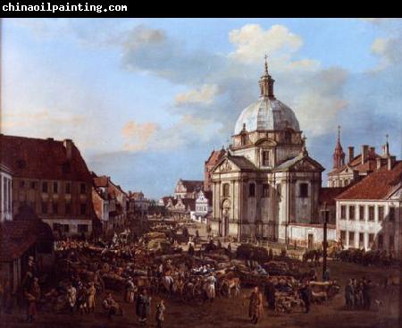 Bernardo Bellotto New Town Market Square with St. Kazimierz Church.