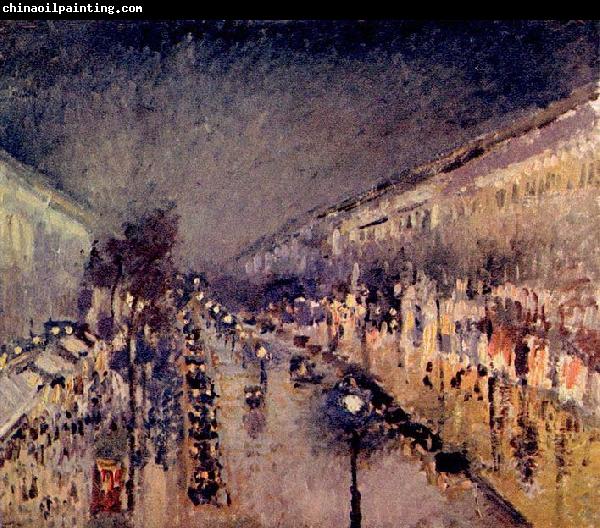 Camille Pissarro Boulevard Montmartre in der Nacht