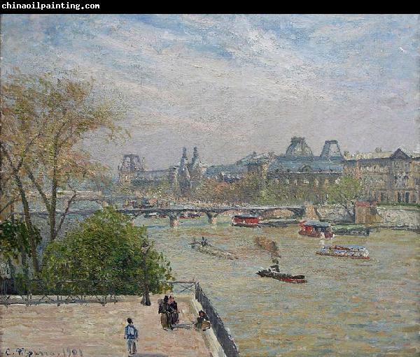 Camille Pissarro The Louvre, Spring