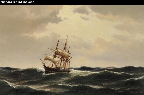 Carl Bille A ship in stormy waters