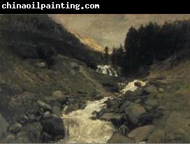 Charles-Francois Daubigny De waterval van de Mahoura, Cauterets.