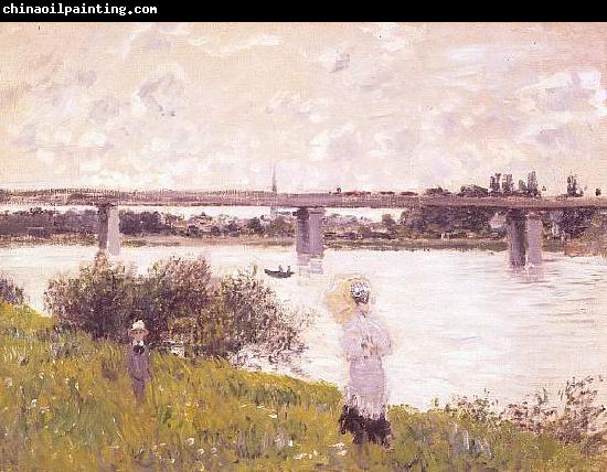 Claude Monet The Promenade with the Railroad Bridge