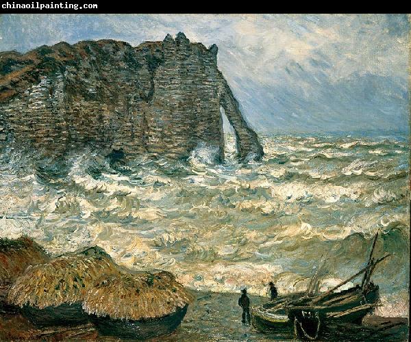 Claude Monet Agitated Sea at Etretat