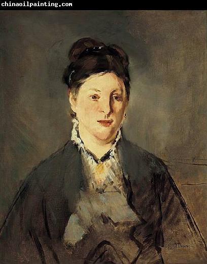 Edouard Manet Full-face Portrait of Manet's Wife