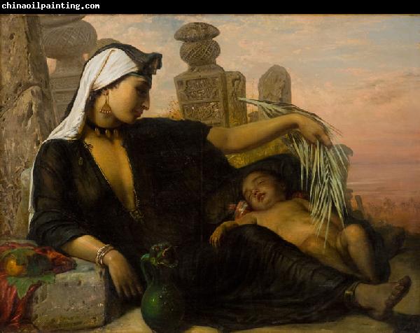 Elisabeth Jerichau Baumann Egyptian Fellah woman with her child