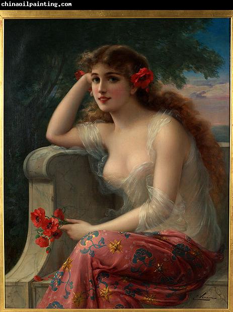 Emile Vernon Girl with a Poppy