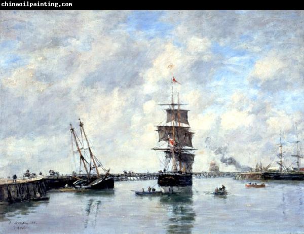 Eugene Boudin Trouville, les jetees, mer haute