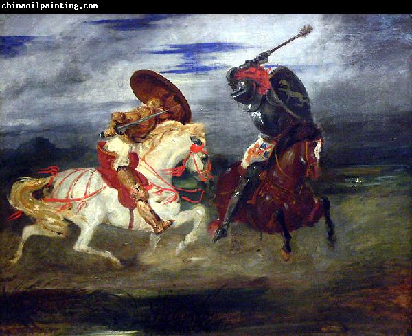 Eugene Delacroix Combat de chevaliers dans la campagne