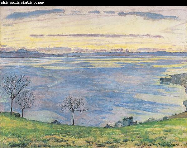 Ferdinand Hodler Genfersee am Abend von Chexbres aus