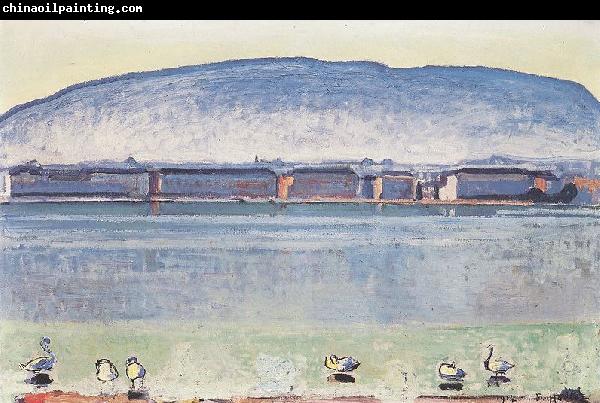 Ferdinand Hodler Genfersee mit sechs Schwanen