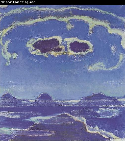 Ferdinand Hodler Monch und Jungfrau im Mondschein