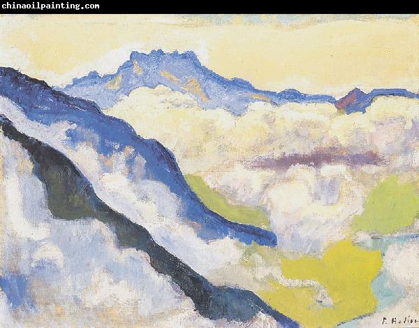 Ferdinand Hodler ie Dents du Midi von Caux aus