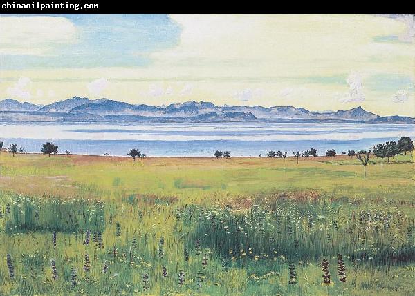 Ferdinand Hodler Der Genfersee von St Prex aus