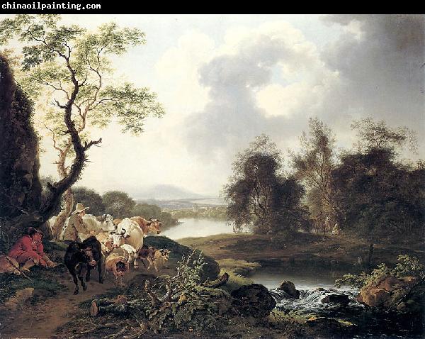 Ferdinand Kobell Flusslandschaft mit Wasserfall