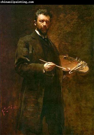 Franciszek zmurko Self-portrait with a palette.