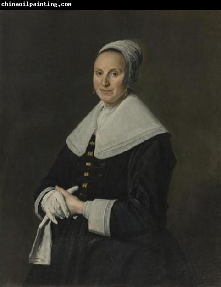 Frans Hals Portrait of woman with gloves.