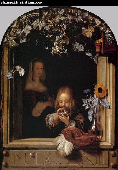 Frans van Mieris Boy Blowing Bubbles