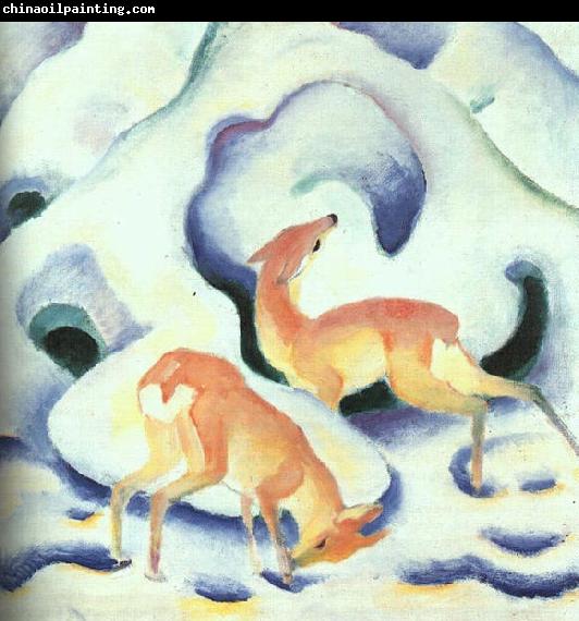 Franz Marc Deer in the Snow