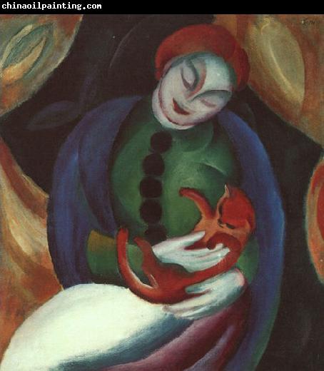 Franz Marc Madchen mit Katze II