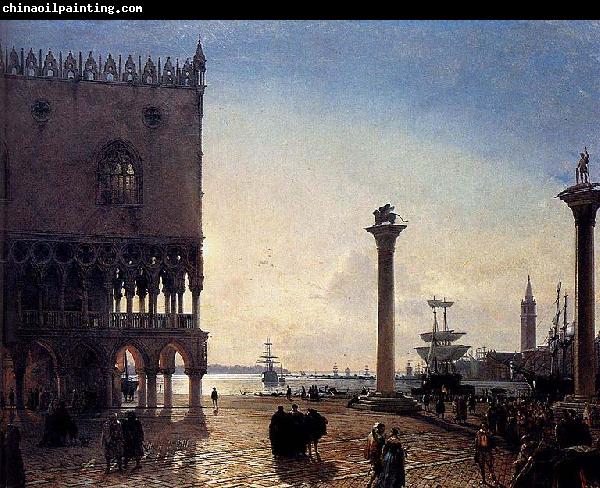 Friedrich Paul Nerly Piazza San Marco At Night