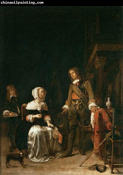 Gabriel Metsu Soldier Paying a Visit to a Young Lady